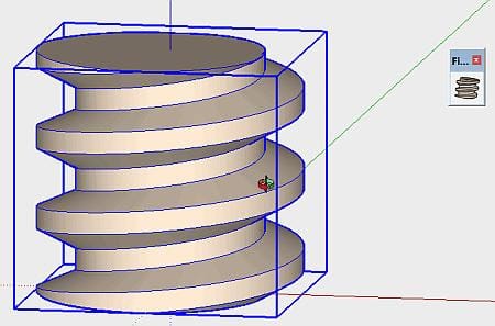 Modélisation 3D d’un ressort réalisée avec un logiciel de CAO, illustrant l’approche itérative d’un débutant qui combine recherche, essais et corrections pour progresser en conception assistée par ordinateur.